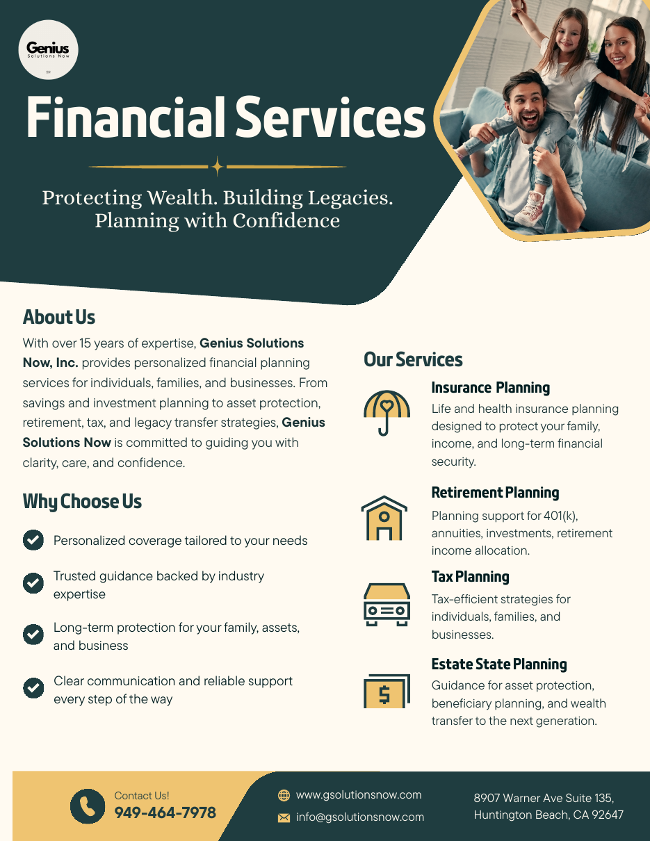 Financial Services flyer